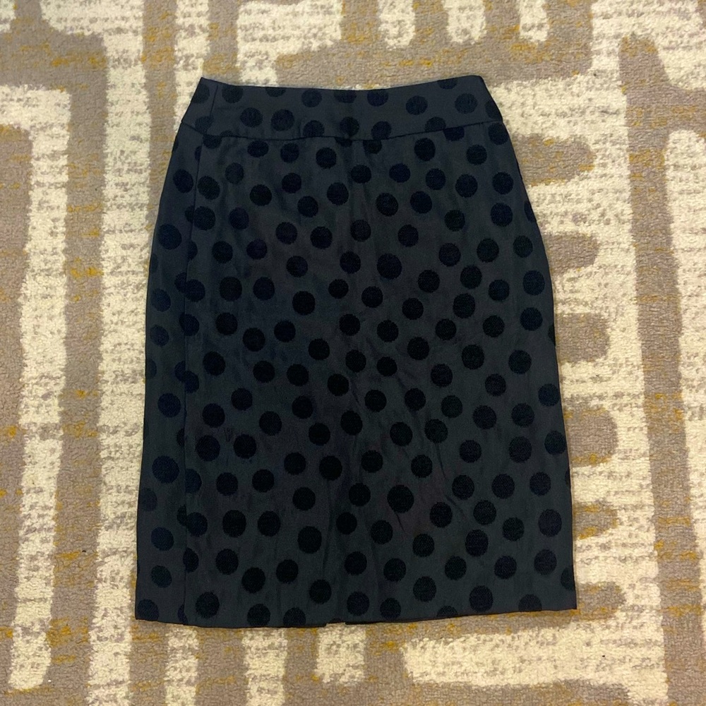 LOFT black polka dot skirt